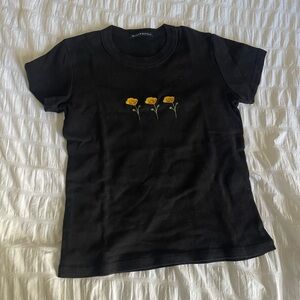 brandy melville floral short sleeve tee